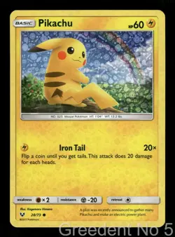 Pikachu (Cracked Ice Holo) 28/073 Holo Common Deck Exclusives Pokemon Holo NM - Image 1