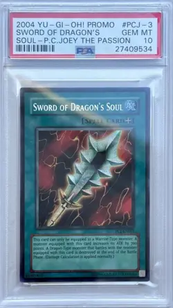 Yu-Gi-Oh! PSA 10 GEM-MT 'Sword of Dragon's Soul' PCJ-EN003 PRISMATIC SECRET RARE - Image 2