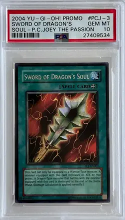 Yu-Gi-Oh! PSA 10 GEM-MT 'Sword of Dragon's Soul' PCJ-EN003 PRISMATIC SECRET RARE - Image 4