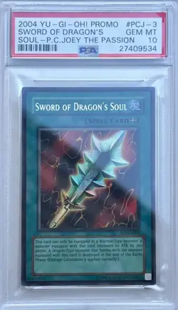 Yu-Gi-Oh! PSA 10 GEM-MT 'Sword of Dragon's Soul' PCJ-EN003 PRISMATIC SECRET RARE - Image 5