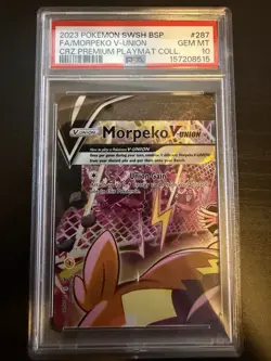 2023 POKEMON SWSH BLACK STAR PROMO #287 FULL ART/MORPEKO V-UNION PSA 10 - Image 1