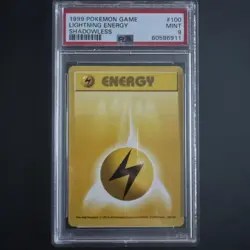 1999 Pokemon Game Lightning Energy Shadowless Mint 9 - Image 1