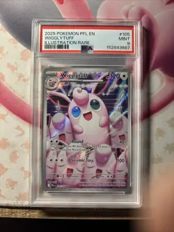2025 POKEMON PFL EN-PHANTASMAL FLAMES ILLUSTRATION RARE #105 WIGGLYTUFF PSA 9 - Image 1