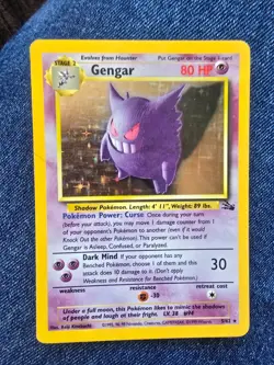 1999 POKEMON FOSSIL 5 GENGAR-HOLO PSA Est. 6 - Image 1
