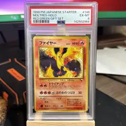 PSA 6 1998 Pokemon Japanese Starter Moltres - Holo Red Green Gift Set #146 - Image 1