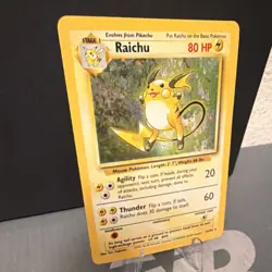 Pokemon Raichu 14/102 Base Set Holo Rare English 1999 80HP Wizards - Image 2