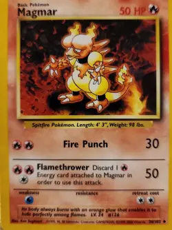 POKEMAN BASIC GAME BASE SET #36 1999 Pokemon MAGMAR PSA 4 VG-EX - Image 2