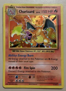 Pokemon Charizard Card 11/108 (2016) Ungraded (Some Slight Creases but No Tears) - Image 1