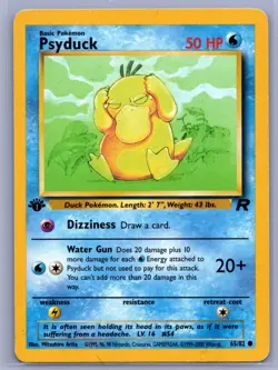 1st Edition Psyduck 65/82 Team Rocket 2000 WOTC Pokemon Card TCG - Image 1