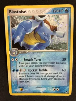 Swirl Pokemon Blastoise POP Series 3 Rare Holo HP Card 1/17 Promo - Image 1