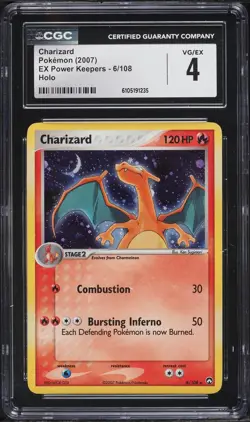 CGC 4 Charizard Holo Rare EX Power Keepers 2007 Pokemon Card #6 - Image 1