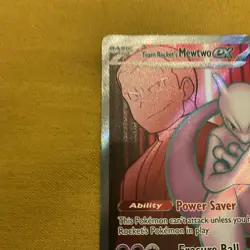 Pokemon TCG Destined Rivals Team Rocket's Mewtwo EX Full Art Card 213/182 - Image 5
