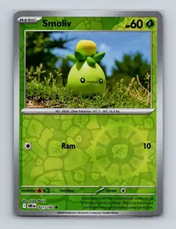 Smoliv 021 2025 Pokemon Destined Rivals Yuka Morii Reverse Holo Card NM+ (a) - Image 1