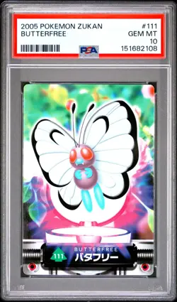 PSA 10 2026 CERT POP 3 BUTTERFREE 2005 CARDDASS POKEMON ZUKAN CARD #111 - Image 1