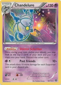 POKEMON TCG: Chandelure #50/114 Steam Siege Holo Rare Pokemon Card NM - Image 1
