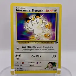 Giovanni's Meowth 74/132 Gym Challenge NM Common WOTC Pokemon TCG Vintage - Image 1