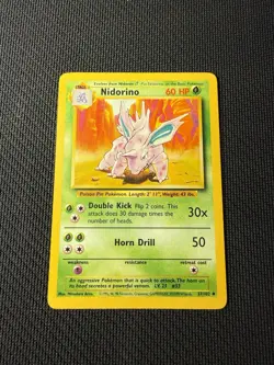 Nidorina 37/102 - Pokemon Base Set Unlimited (2) LP - Image 1