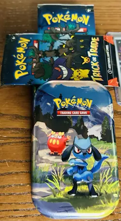 Pokemon TCG - Mini Tins (2,empty) , Halloween Packs (4) , Coin (1) , Cards (2) - Image 2