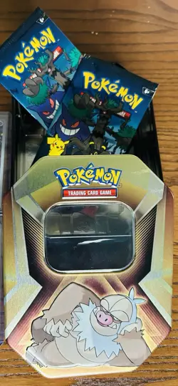 Pokemon TCG - Mini Tins (2,empty) , Halloween Packs (4) , Coin (1) , Cards (2) - Image 4