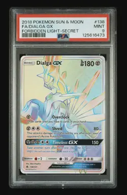 2018 POKEMON SUN & MOON FORBIDDEN LIGHT SECRET #138 FULL ART/DIALGA GX PSA 9 - Image 1