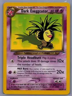 Dark Exeggutor 33/105 Vintage Pokemon Neo Destiny Set 2000 - Image 1