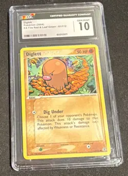 Custom Listing Diglett CGC 10 Gem Mint 61/112 EX Fire Red Leaf Green 2004 - Image 3