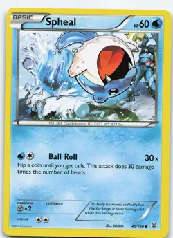 Spheal 45/160 XY - Primal Clash Common Normal MP Pokemon TCG - Image 1