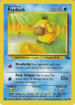 Psyduck 53/62 Fossil Common Unlimited Pokemon TCG - Image 1