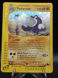 Nintendo Poliwrath Skyridge H24/H32 Holo Rare 110 HP 2003 English TCG - Image 2