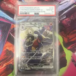 2025 POKEMON DESTINED RIVALS #232 CYNTHIA'S GARCHOMP ex SIR PSA 10 GEM MINT - Image 1