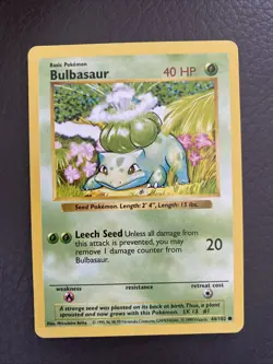 Bulbasaur Shadowless 44/102 | Base Set | LP | Pokemon - Image 1