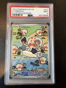 2024 Pokemon Clobbopus 207 SSP en Surging Sparks Illustration PSA 9 - Image 1
