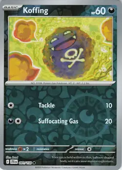Koffing Reverse Holo 091/159 Common SV09: Journey Together NM Pokemon - Image 1