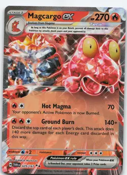 Magcargo ex - 029/167 Double Rare Holo SV06: Twilight Masquerade NM Pokemon - Image 1
