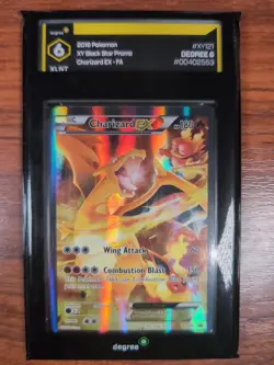 Charizard EX XY121 Black Star Promo FULL ART HOLO PROMO Pokemon Card DEGREE 6 - Image 1