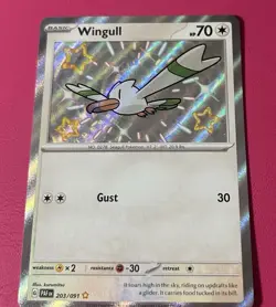 Wingull 203/091 - S&V Paldean Fates Holo Shiny Rare Pokemon TCG Card [NM] - Image 1