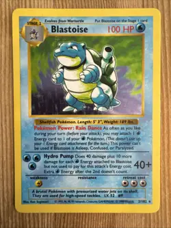 Blastoise - 2/102 - Shadowless Holo Rare Base Set 1999 - Pokemon Card - LP/MP - Image 1