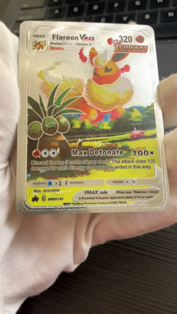 Flareon Vmax Silver Foil Fan Art Vinyl Collector Pokemon Card Costumed - Image 2