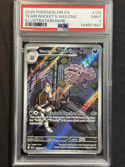 Team Rocket's Weezing 199/182 Illustration Rare Pokemon PSA 9 MINT - Image 1