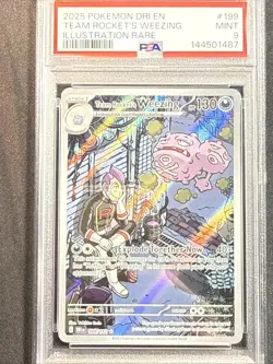 Team Rocket's Weezing 199/182 Illustration Rare Pokemon PSA 9 MINT - Image 3