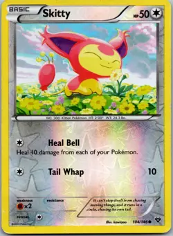 Skitty 104/146 - XY Base Set Common Pokemon TCG LP - Image 1
