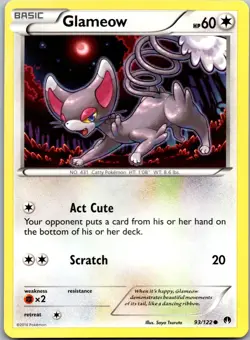 Glameow 93/122 - XY - BREAKpoint Pokemon Common LP - Image 1