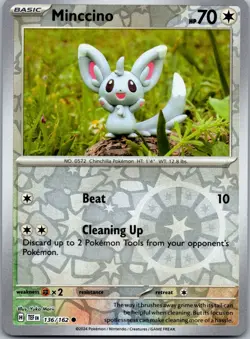 Minccino 136/162 - SV05: Temporal Forces Pokemon TCG NM Reverse Holofoil - Image 1