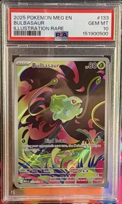 2025 POKEMON BULBASAUR 133/132 MEGA EVOLUTION ILLUSTRATION RARE - PSA 10 - Image 1