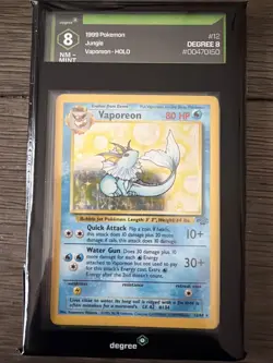 Pokemon Vaporeon Jungle 12/64 Holo Rare Degree 8 - Image 1