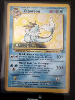 Pokemon Vaporeon Jungle 12/64 Holo Rare Degree 8 - Image 2