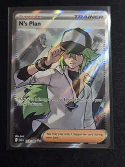 Pokemon TCG Black Bolt N's Plan 163/086 Ultra Rare Full Art Trainer NM English - Image 1