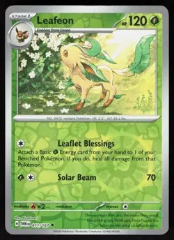 Leafeon 011/167 Uncommon Twilight Masquerade Pokemon Near Mint - Image 1
