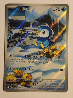 Pokemon Piplup Illustration Rare 098/094 Phantasmal Flames W/ Top Loader - Image 1