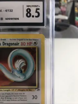 J4 Erika's Dragonair 1st Edition (2000) Gym Heroes 4/132 Holo Pokemon (CGC 8.5) - Image 3
